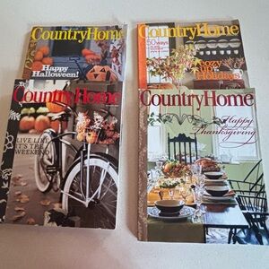 4 Fall Issues of Country Home Magazines -
Oct -2004 & 2007.   Nov - 2006 & 2008